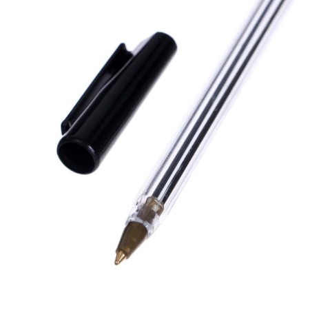 Ballic handle 0.7 mm, black rod, transparent body with a black cap-3