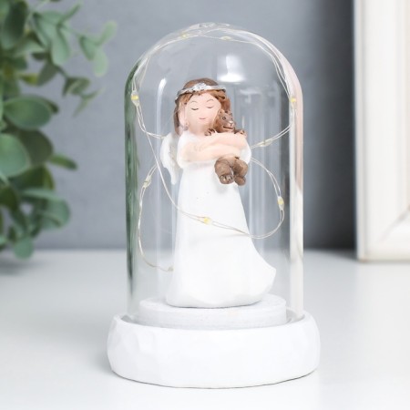 Souvenir Polystone Light "Angel with Flower/Prays" MIX 7x7x11.5 cm-2