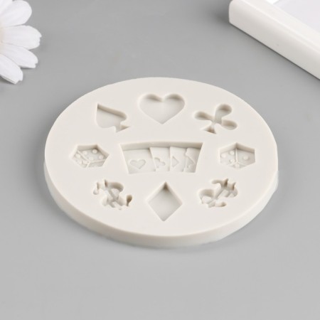 Mold Silicon "Gambling" 9 items 9.2x9.2x1 cm-1