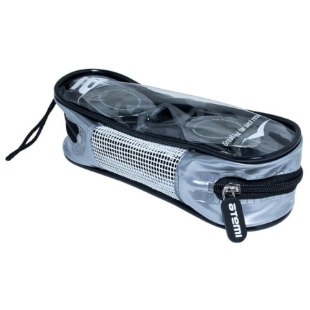 ATEMI B302M swimming glasses, mirror, silicone, black color-1