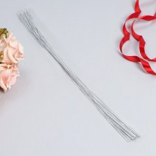 Floristic wire in a white paper braid, length 60 cm, 0.8 mm, set 50 pcs