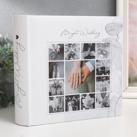 Photo album for 200 photos 10x15 cm, boom. Sheets, books. binding "Bright Wedding" September