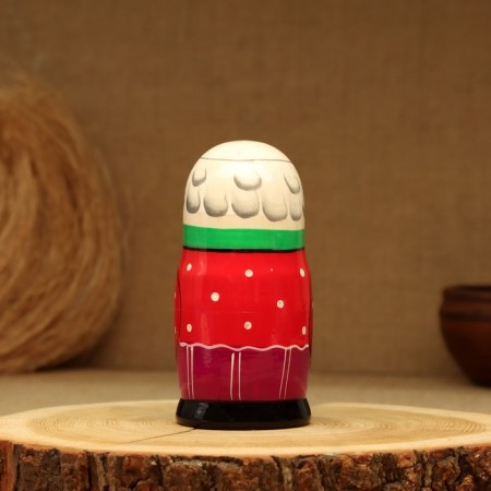 Matryoshka "Ryaba chicken", plot, 5 puppet, 13.5 - 15 cm, mix-19