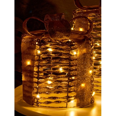 Figure Light "Gifts Cylinder", 25x20x15 cm, 90 LED, AAX8 batteries (not in set), glow warm white-2