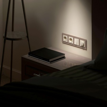 Frame W0041142, 4 Favorit sockets, latte, glass-2