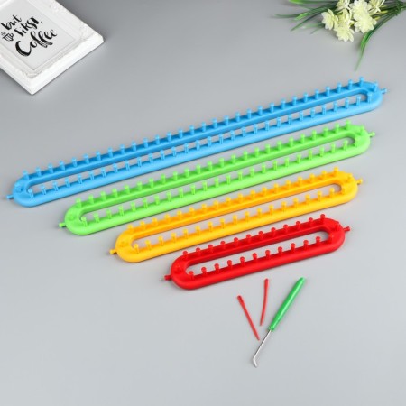 A set of knitting devices 4 pcs hook, needle in set. 25x5x3cm, 36.5x5x3cm, 47x5x3cm, 57x5x3cm