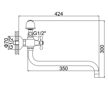 Accoona A7271C bath mixer, two -wound, with shower, brass, bronze color-6
