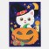Application with rhinestones "kitten and pumpkin", 14.8 x 21 cm