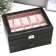 Casket for a double leatherette clock "Dark Night" matte 25.5x20x14.5 cm