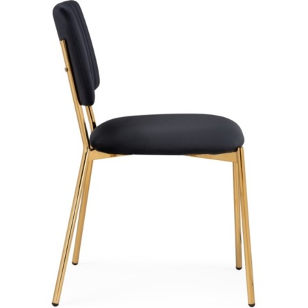 Armond Metal/velor stool, gold/black 45x53x80 cm-2