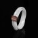 Ring ceramics "Three threads", white color in gold, 18 size