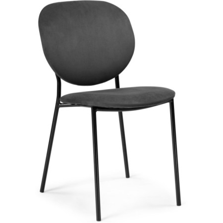 Stool on a metal frame Saranda metal/velor, black/gray 45x60x81 cm