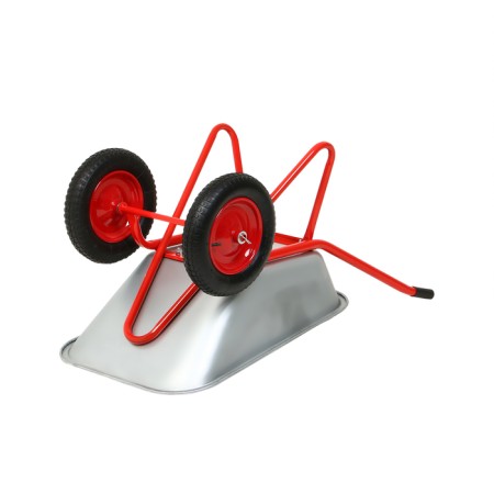 Construction wheelbarrow, 2 pneumatic fires, cargo/n 320 kg, volume of 110 liters, galvanized body 0.8 mm, Greengo-11