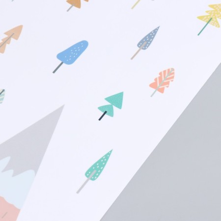 Sticker Plastic Interior Color "Mountains and Trees" set 2 sheets 36x60 cm-2