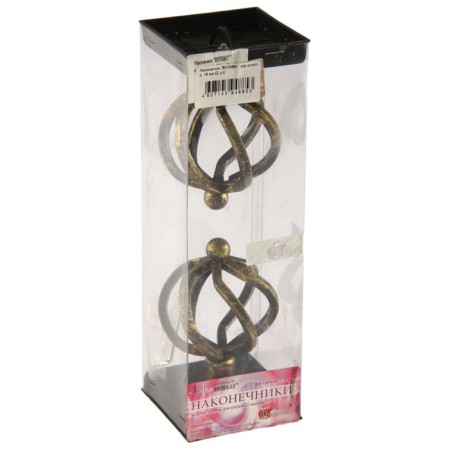 A set of tips for the cornice "Bulava", D = 1.6 cm, 2 pcs, color brown gold-1
