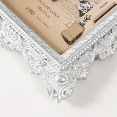 Photo frame Polystone 10x15 cm "Amphite" white with mother -of -pearl 15.3x1.8x21 cm-2