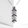 Pendant "flower" sheet, white-gray color in silver, l = 70