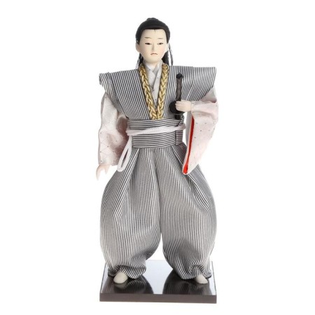 Collector doll "Samurai in a gray kimono with a sword" 30x12.5x12.5 cm-6