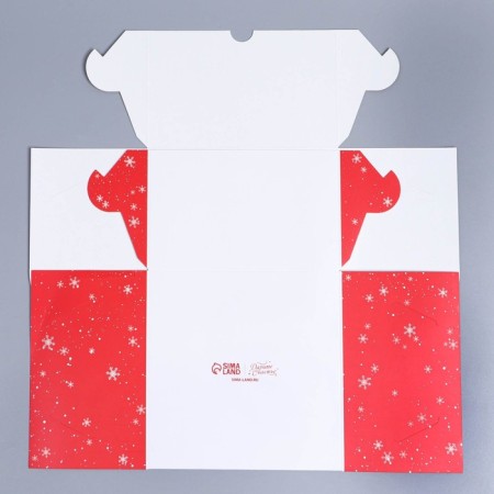 Folding box for 4 cupcakes with the Watercolor window 16*16*10 cm, New Year-7