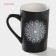 Porcelain shade mug "Mandala", 380 ml, white pattern