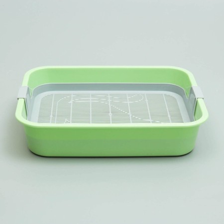 Moore-humu toilet for cats, with a grid, 33.2 x 25.6 x 7.2 cm, green-2