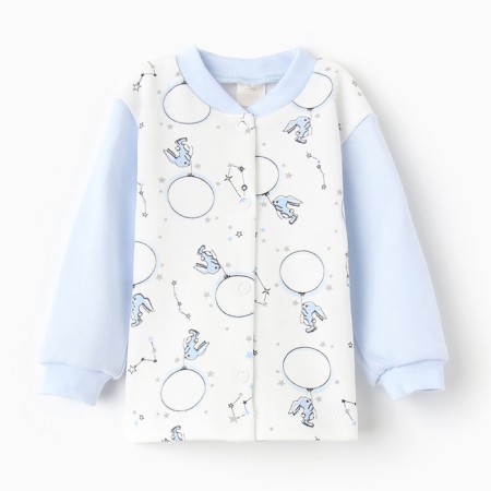Children's blouse with long sleeve, color blue/hares, height 62