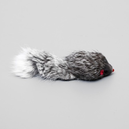 Natural fur mouse, 5 cm, gray-1
