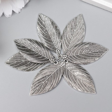 Decor for creativity Metal "Skeletted sheet" silver G345B517 5x2.2 cm-2