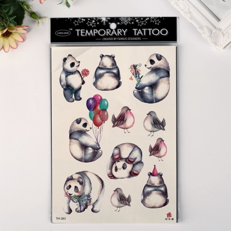 Tattoo on the body color "Panda" 21x15 cm-3