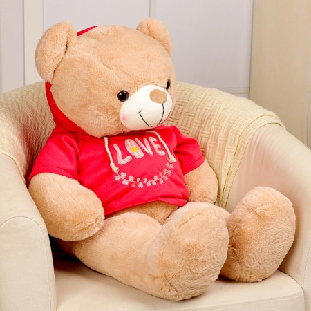 Soft toy "Bear" in a jacket, 95 cm, brown color-1