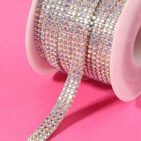 Rhound rhinestones, with holography, d = 2 mm, width - 7 mm, 4.5 ± 0.5 m, silver color-1