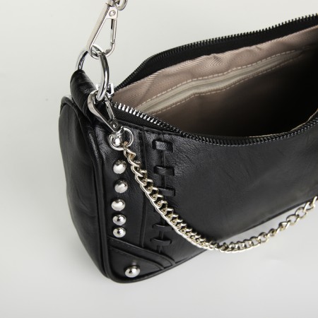 Bag Cross-Bodi with a zipper, black color-4