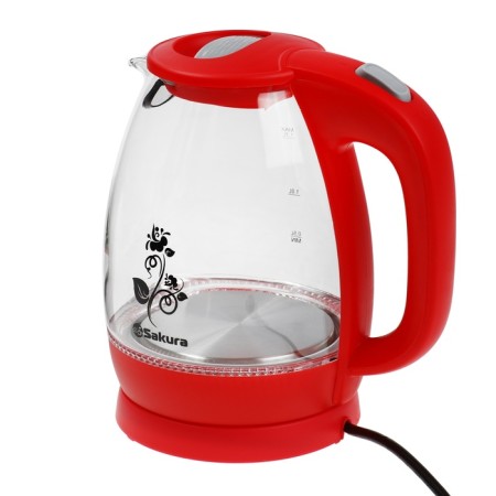 Electric kettle Sakura SA-2715R, glass, 1.7 l, 2200 watts, red-1