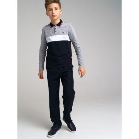 Polo for a boy with a long sleeve, height 134 cm
