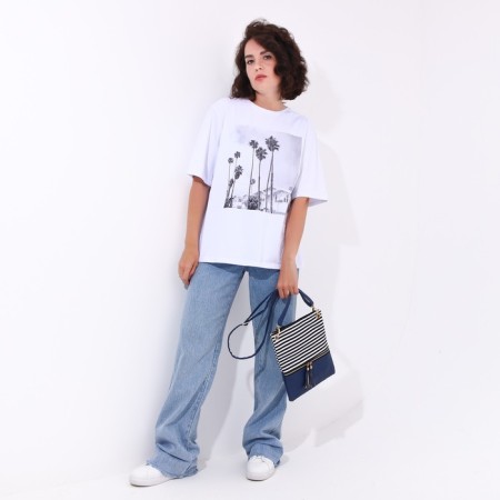 Bag Cross-Bodi with a zipper, blue color-7