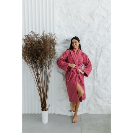 Frequency bathrobe, size 48, raspberry color-6