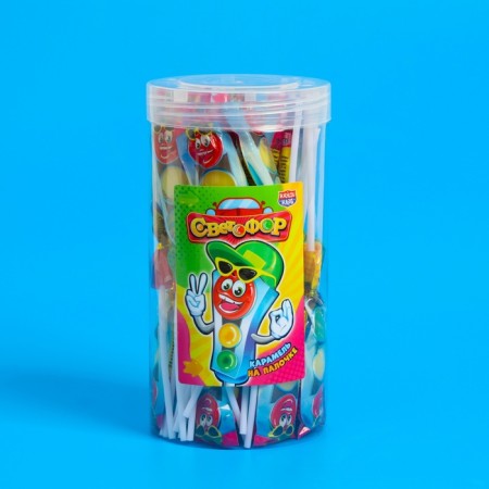 Caramel on a stick "Traffic light", 15 g