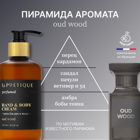 Hands and body cream perfumed Lapoetique, 300 ml, aroma OUD Wood-2