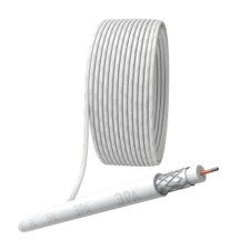 Coaxial cable 3S-2V, 75 Ohms, CCS/(braid AL, 48%), PVC, white color, 100 m bay, Simple