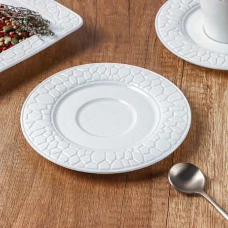 Porcelain saucer Magistro rodos, d = 15.4 cm, white color-5