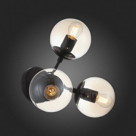 Sconces st. SL549.411.03. Stampo. 3x40 watts, E27, 33x31 cm, black color-7
