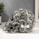 Polystone souvenir "Silver Skull with patterns" 12x16x10 cm