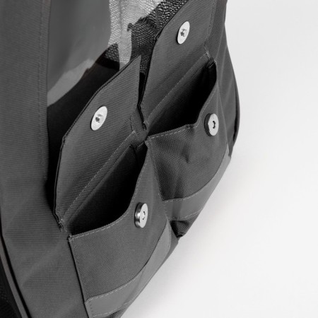 A backpack for carrying animals with a viewing window, gray-5