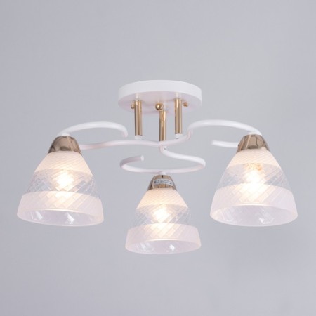 Linda chandelier 3x60W E27 white, gold 47x47x23cm-1