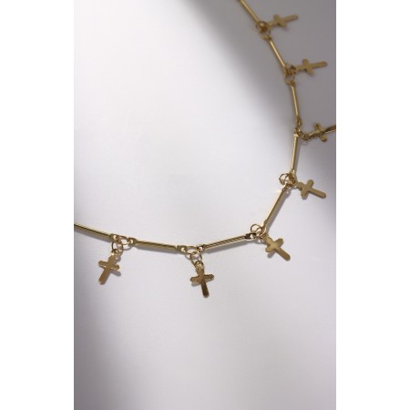 Metallica chocker crosses, color gold, l = 30 cm-2