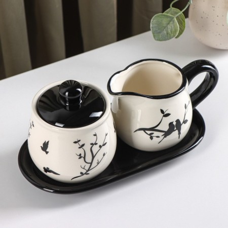 Set Serving shares "Spring Evening", 2 subjects: milkman 270 ml, sugar tower 310 ml-1