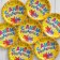 Disposable paper plate "Happy birthday" Gifts and serpentine (18 cm)