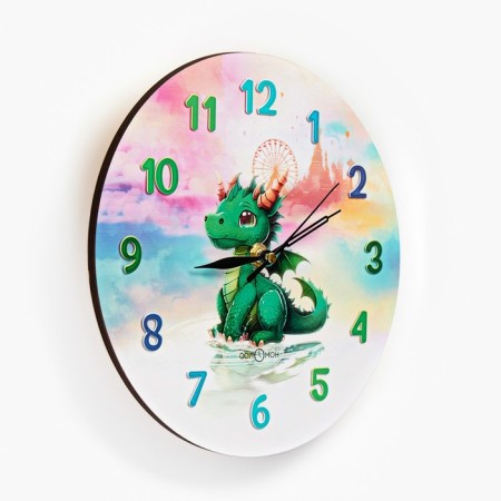 Watching clock, series: children's, "dragon", discrete move, d-23.5 cm-1