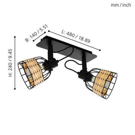 Spot Anwick E27 2x40W-3