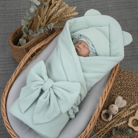 Kinderlitto “Muslin” discharge kit, 4 items, height 50-56 cm, wormwood color-1